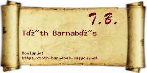 Tóth Barnabás névjegykártya